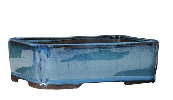 Mavi 30.3cmx21.6cmx10.5cm Seramik Sırlı Bonsai Saksıları