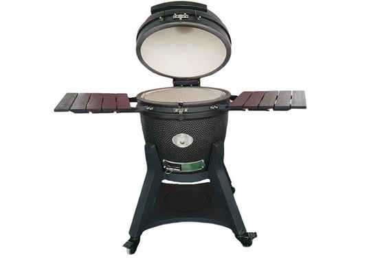 Kömür 22 Inch Dot Pattern Kara Pizza Taşıyla Seramik Kamado ızgaraları